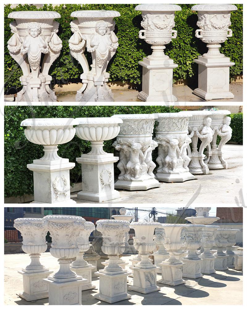 large marble planters-Trevi Sculpture
