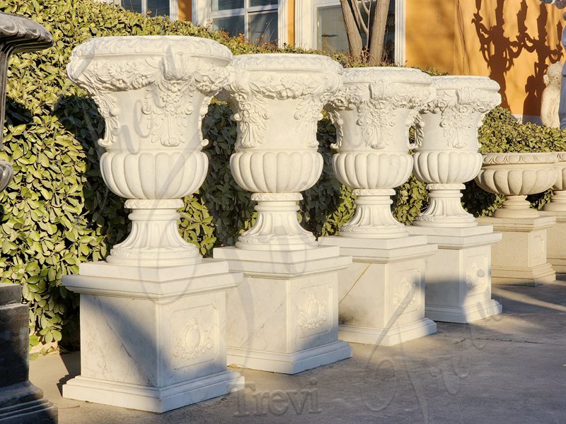 real marble planter-Trevi Sculpture