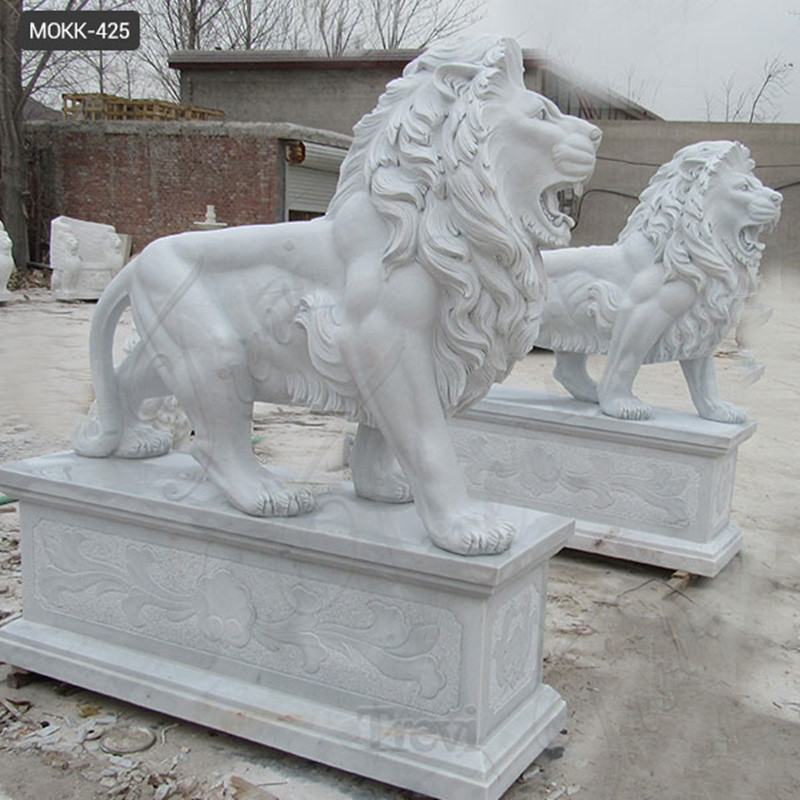 life size marble lion statue