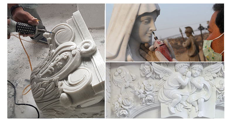 process of Marble garden decor