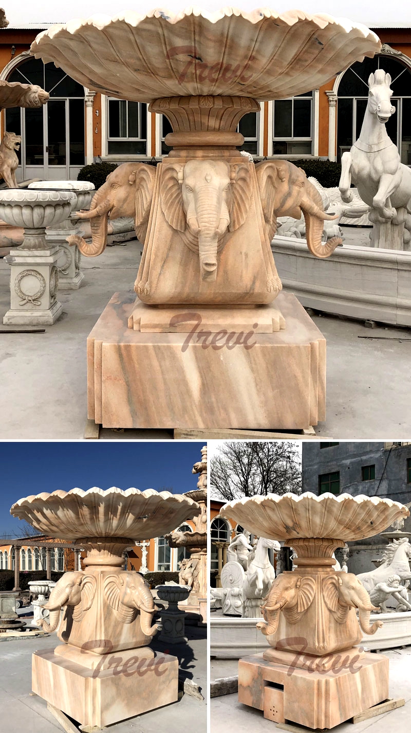 Custom Made Beige Marble Water Fountains