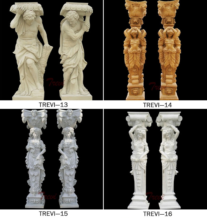 Decorative Lady Statue Marble Column for sale