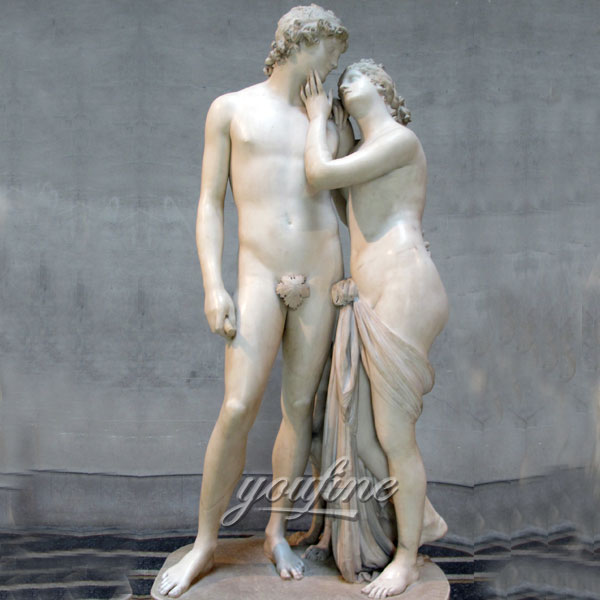 Famous Greek Mythology Venus and Adonis White Marble Statue Decor for Sale MOKK-322
