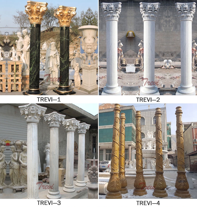 Front Porch Columns with Figure Statue for sale