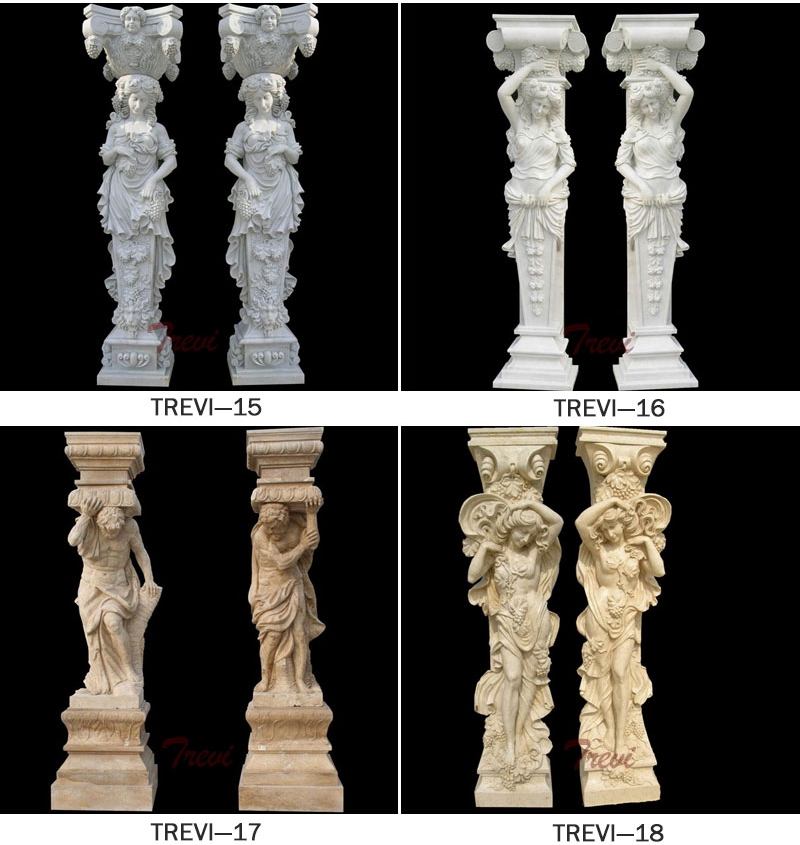 Front Porch Columns with Figure Statue on sale