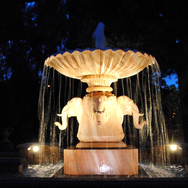 Hand-Carved-Elephant-Head-Water-Fountain-Stone