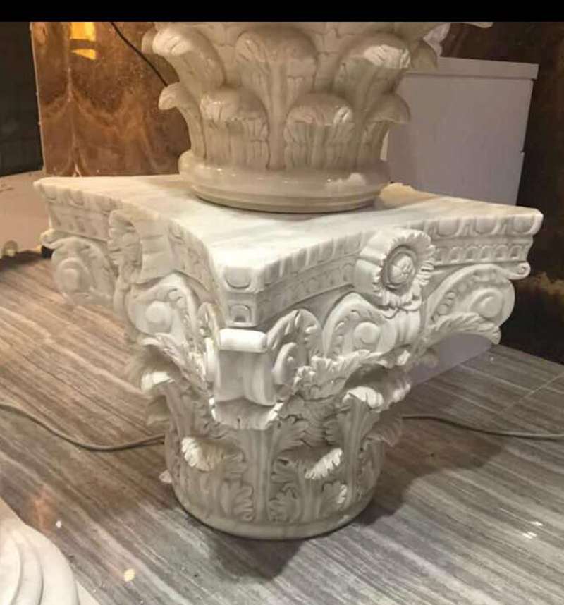 Hand Carved White Marble Pillars