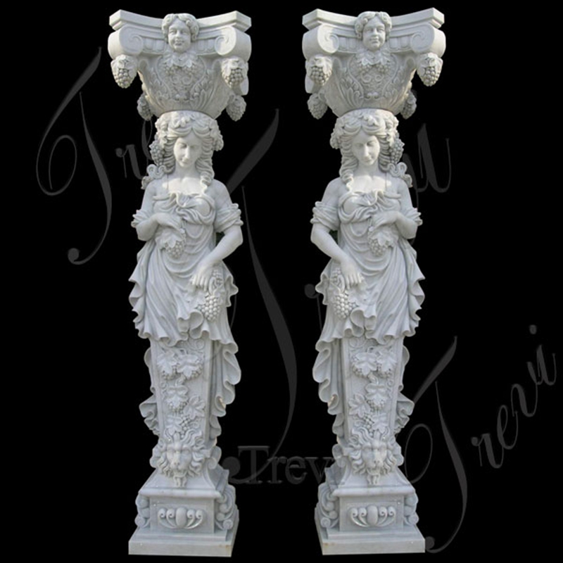 Lady Statue Marble Columns