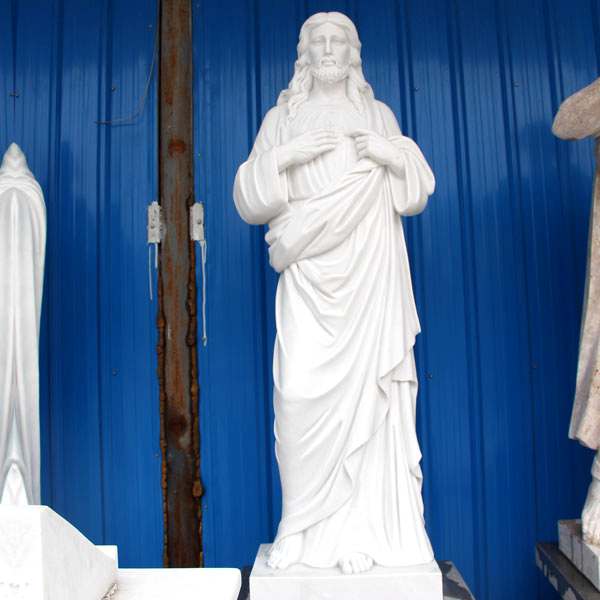 Large Sacred Heart Jesus Christ Religious Garden Marble Sculpture