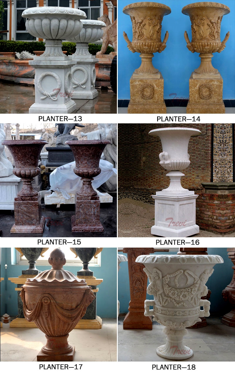 Life Size Hand Carved Marble Planter Pots