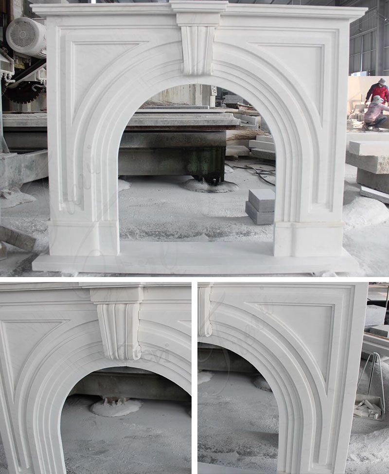 Modern Marble Fireplace Surround For Sale