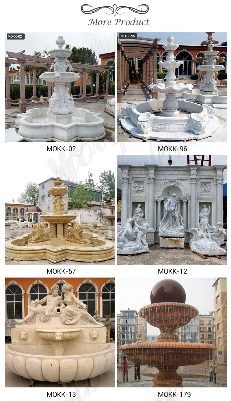 Outdoor Two Tiered Garden Simple Marble Fountain