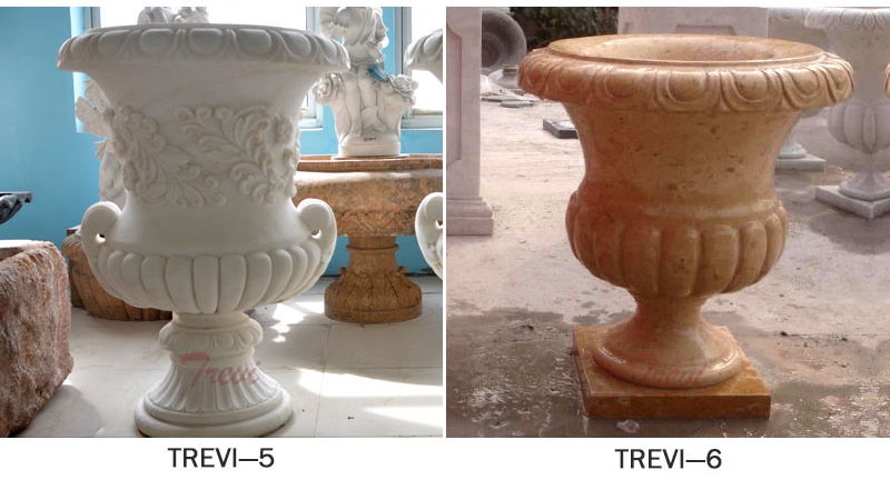 Outdoor White Marble Planter Pots on sales