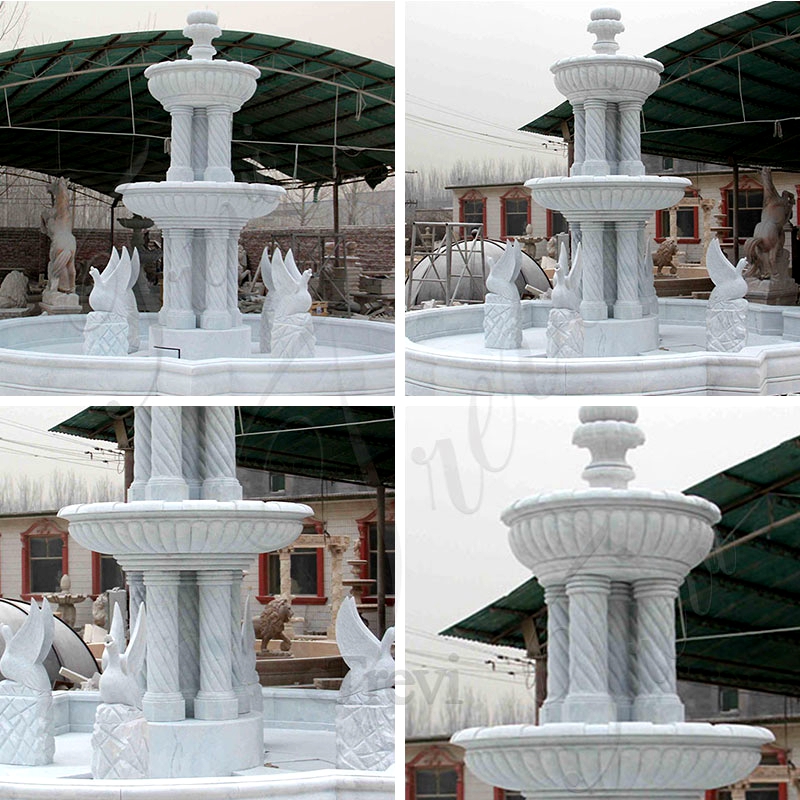 Two Tiered Garden Simple Marble Fountain