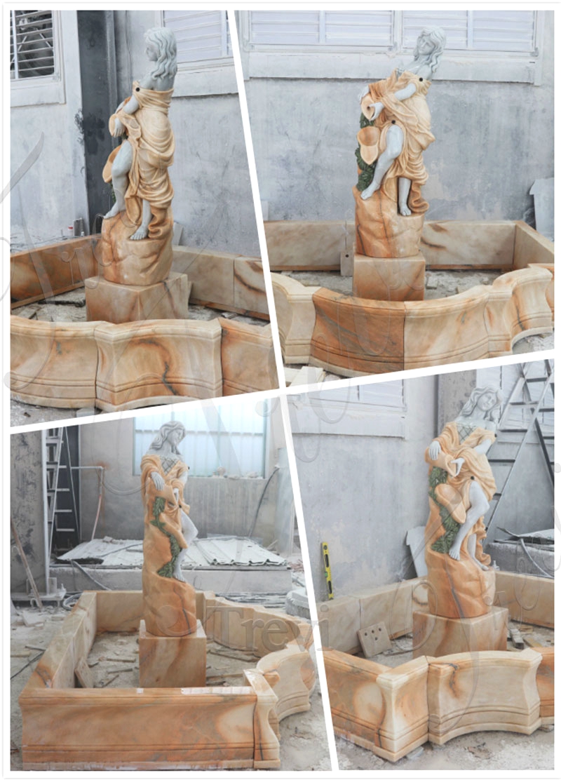 Water Fountain with Female Statue Design