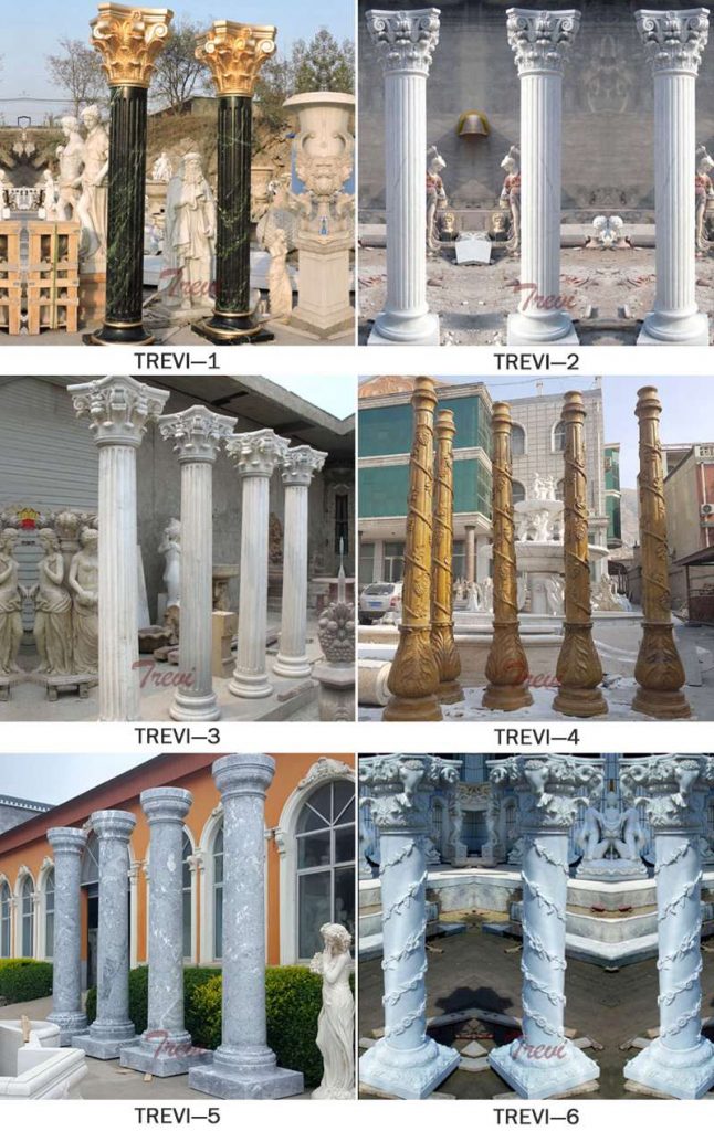 Hand Carved White Marble Pillars Decorative House Pillars for Sale MOKK