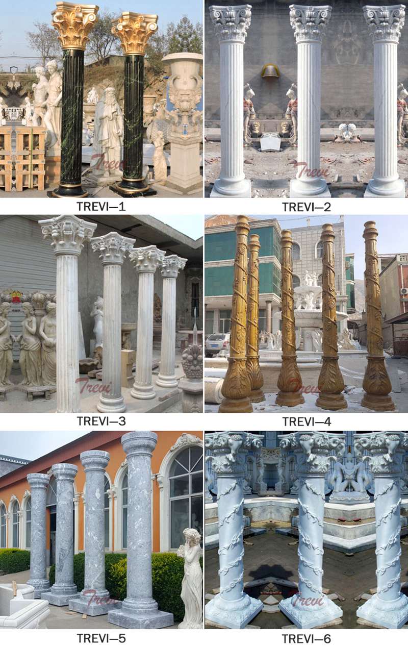 White Marble Pillars Decorative House Pillars for Sale