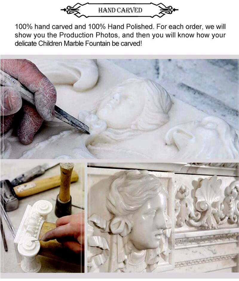 process of White Marble Carved Statue Planters