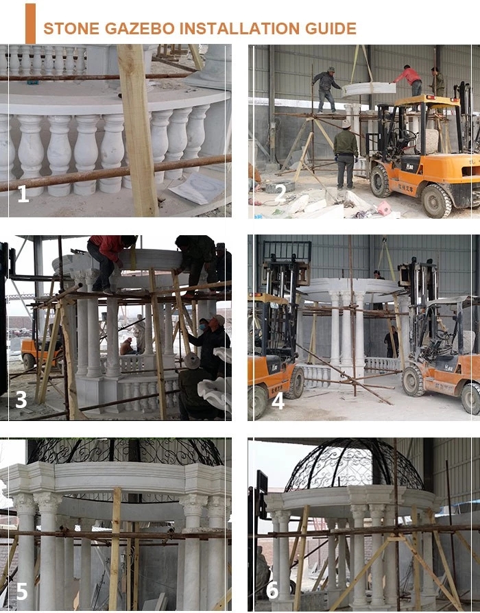 processing of marble gazebo carving