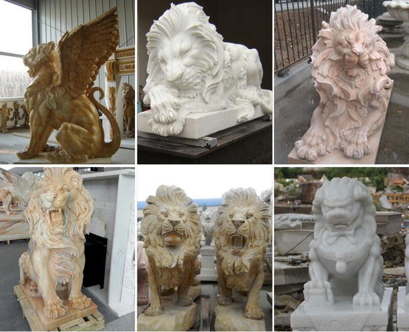 stone driveway lion entrance statues for sale