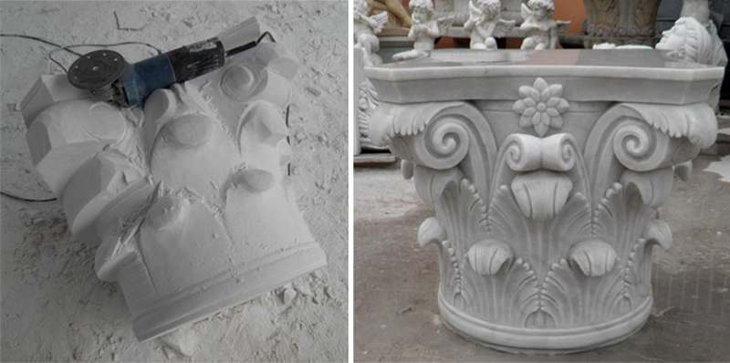 Hand carved Exterior House Pillars Carved Female Design