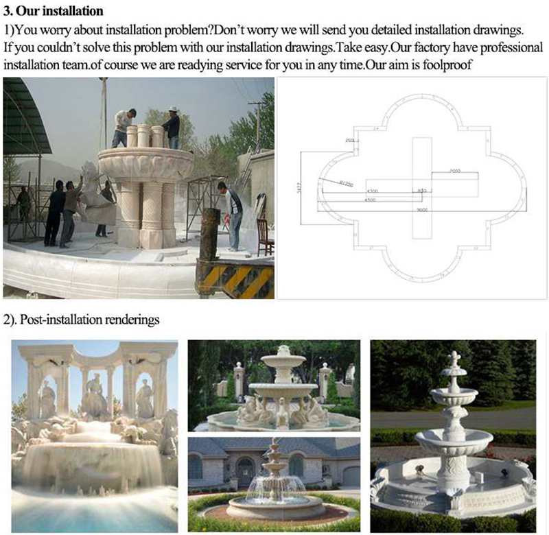 Luxury Marble Garden Decoration Fountain with Figure and Horse Statue