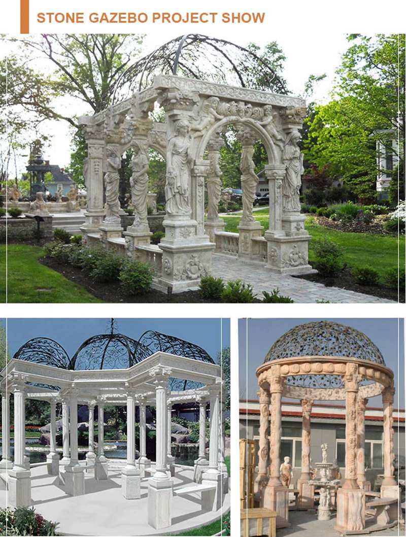 Outdoor Decorative Stone Garden Gazebo from Factory Supply for sale