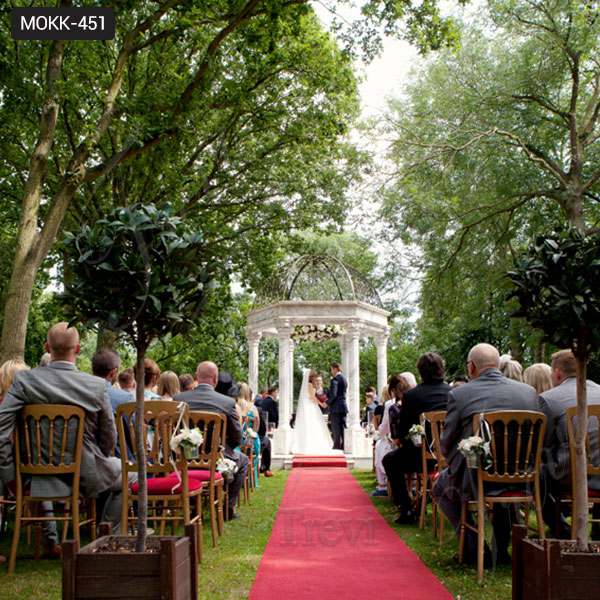 White Marble Outdoor Gazebo Wedding Decoration with Iron Top