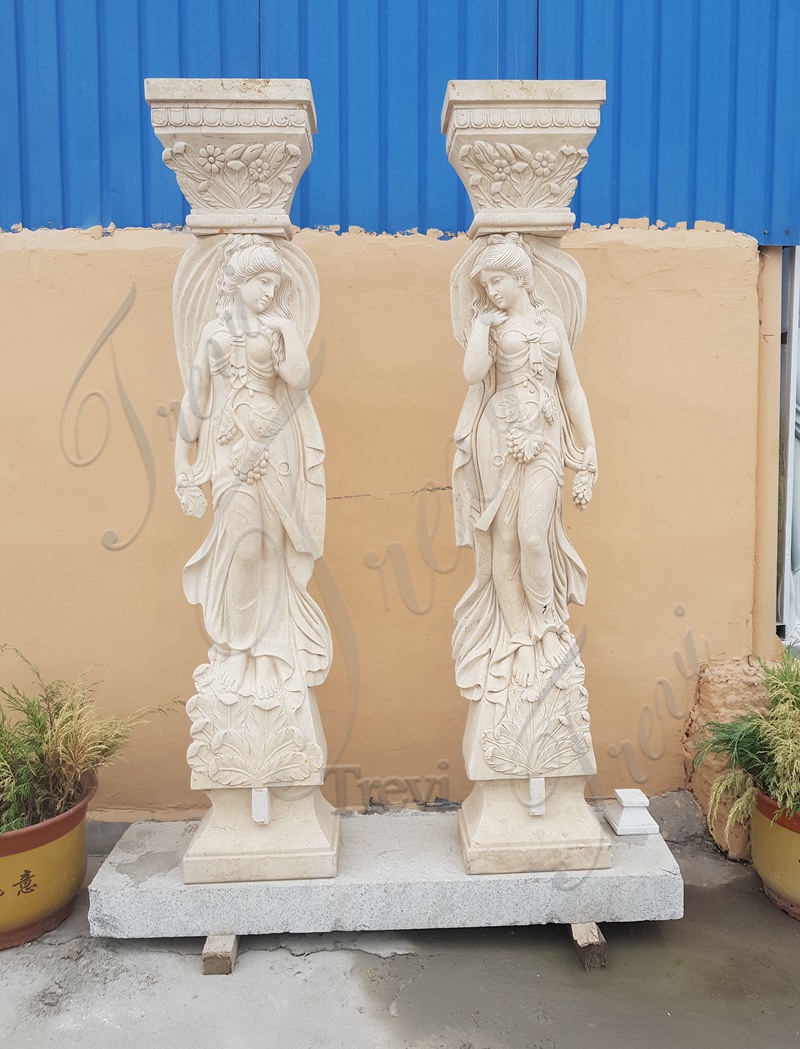 exterior house pillars-Trevi Marble Statue