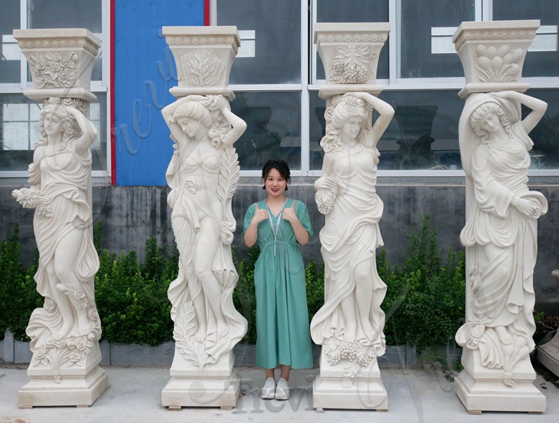 outdoor house pillars-Trevi Marble Statue