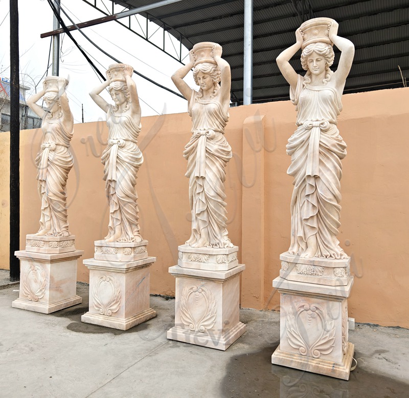 pillars front of house-Trevi Marble Statue