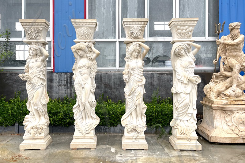 pillars in front of house-Trevi Marble Statue
