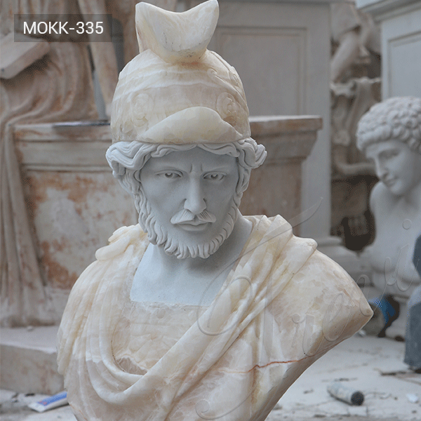 Classical Life Size Roman Marble Bust Statue of a Man