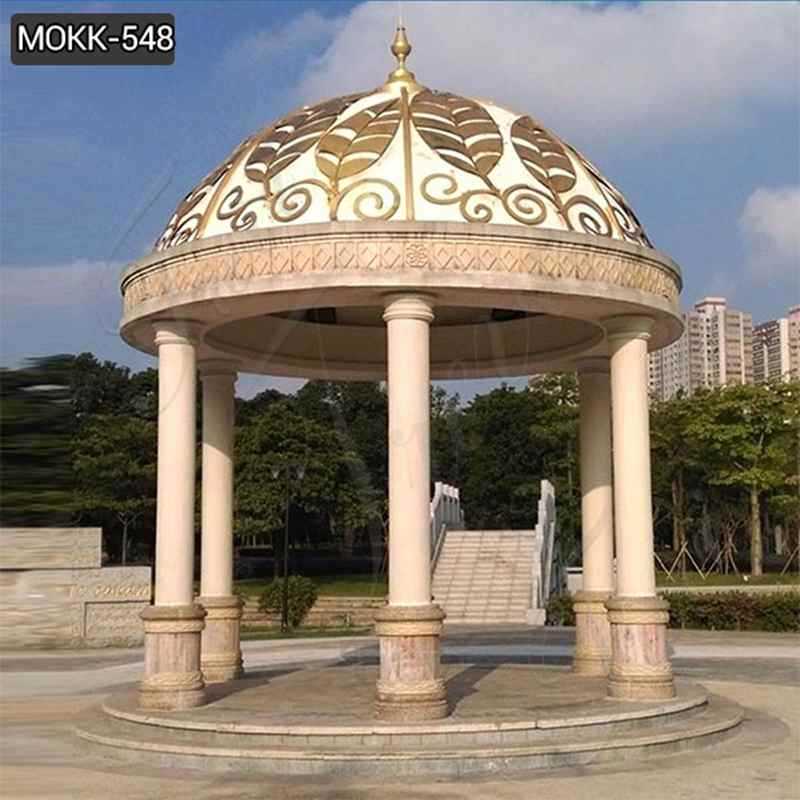 Large Cheap Outdoor Marble Round Gazebo with Top for Sale