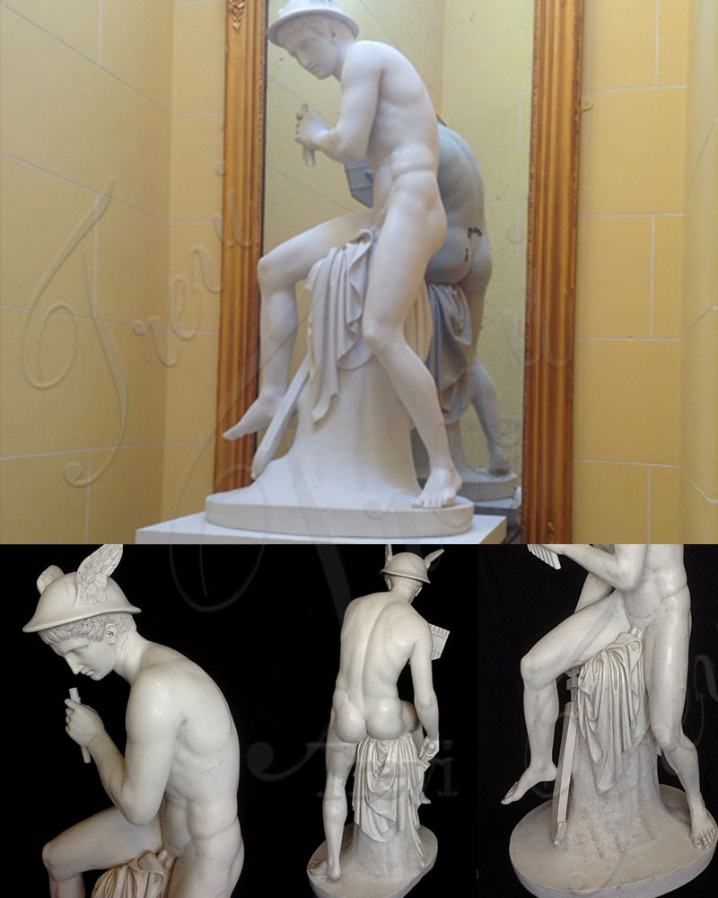 Sitting Mercury Marble Statue