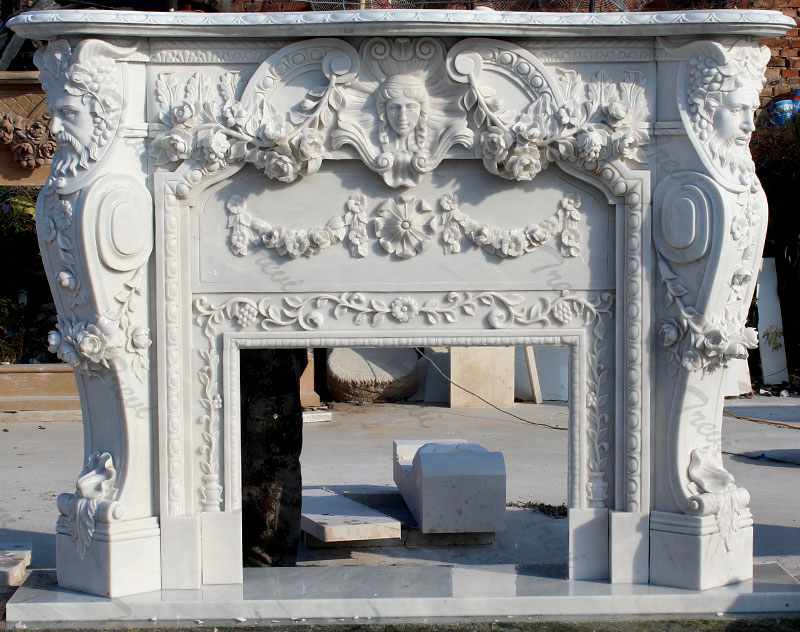 Buy white marble fireplace mental shelf for sale