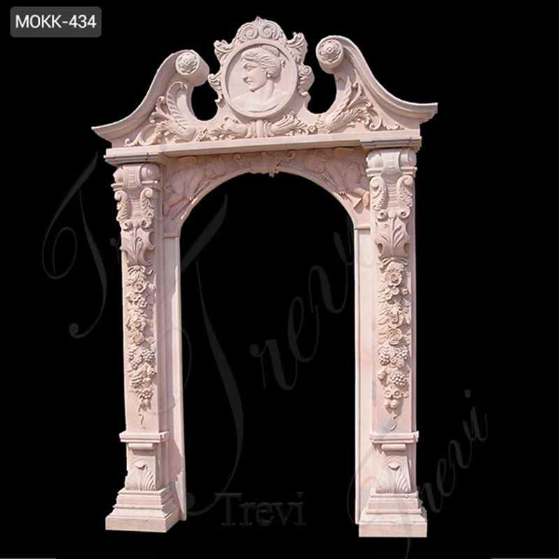 Custom Size Modern Arched Beige Marble Door Frame for sale