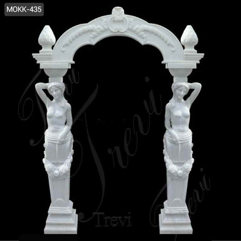 Hand Carved Arched White Marble Door Frame for Home Decoration Supplier