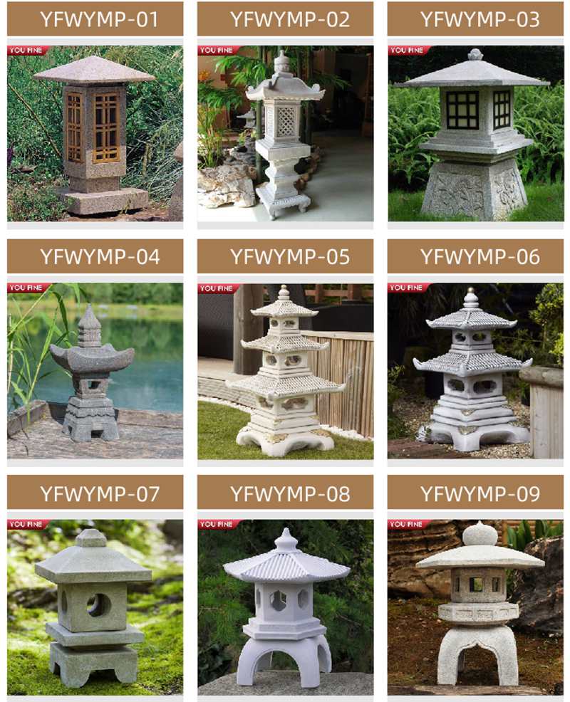 Japanese Granite Garden Lamp Decor for Sale