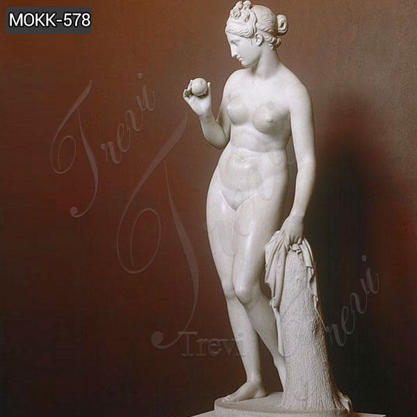 Marble Statue of Venus with an Apple by Bertel Thorvaldsen for Sale