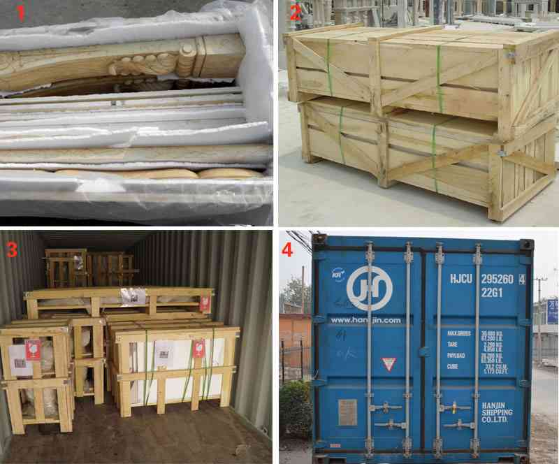 The Packing of marble fireplace mantel