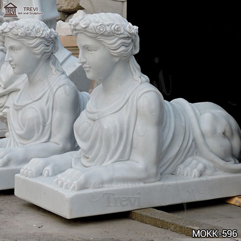 White Marble Egyptian Sphinx Statues Supplier