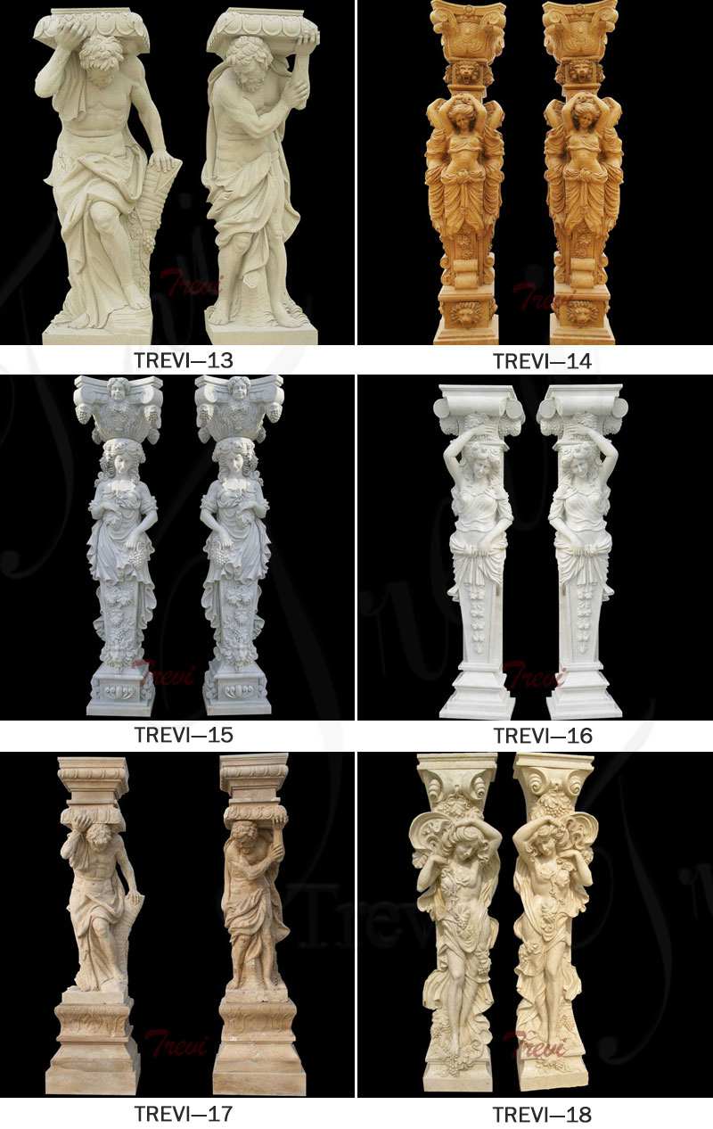 Decoration White Marble Lady Statue Columns Supplier