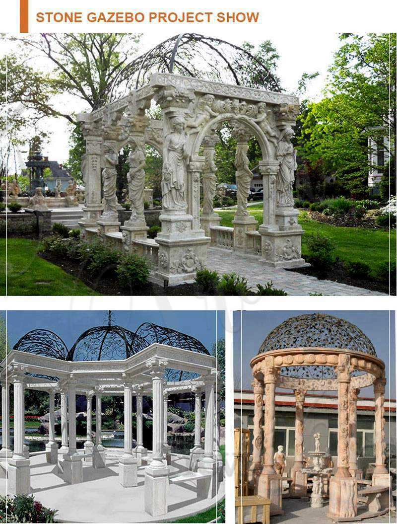 Beige Marble Column Gazebo for Sale