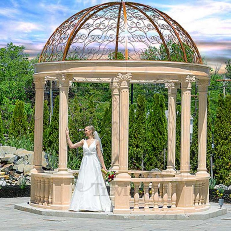 Large Beige Marble Column Gazebo for Sale