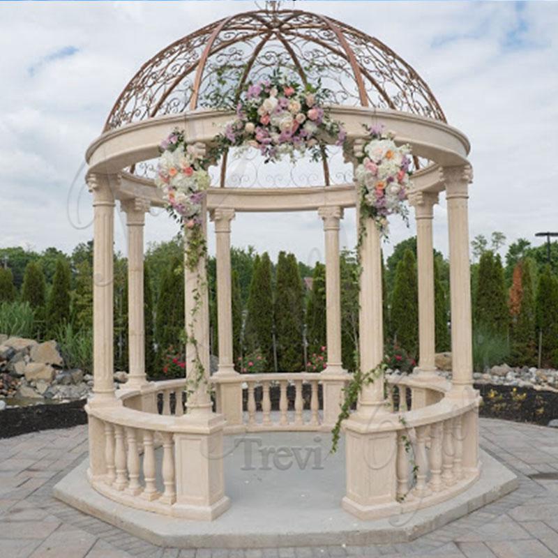 Large Beige Marble Column Gazebo for Sale