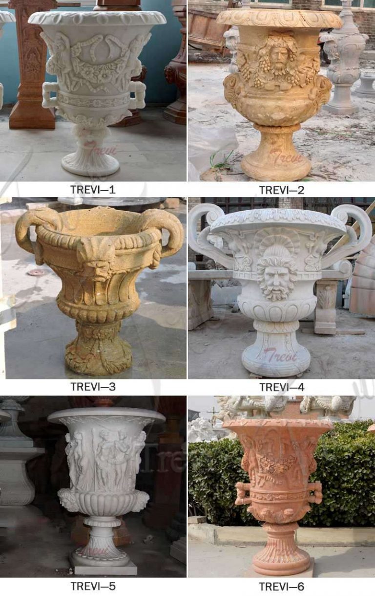 Extra Large Outdoor Beige Marble Planters for Sale MOKK620 Trevi