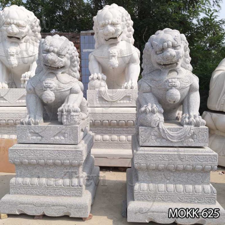 Natural Stone Foo Dog Statue for Outdoor Decor Supplier