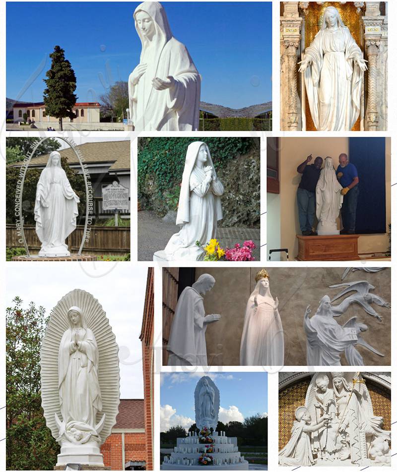 White Marble Virgin Mary Statue Outdoor for Sale