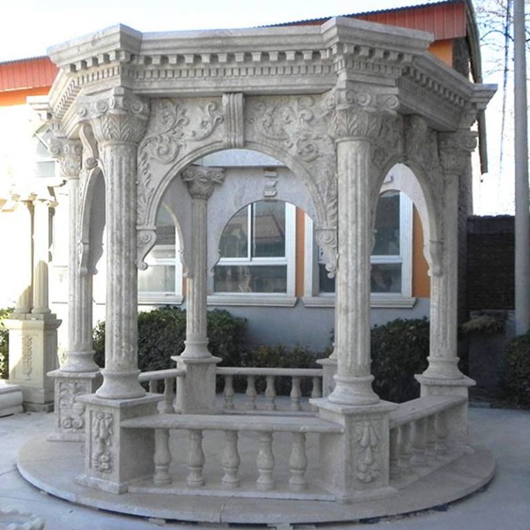 Antique Marble Stone Column Gazebo Outdoor